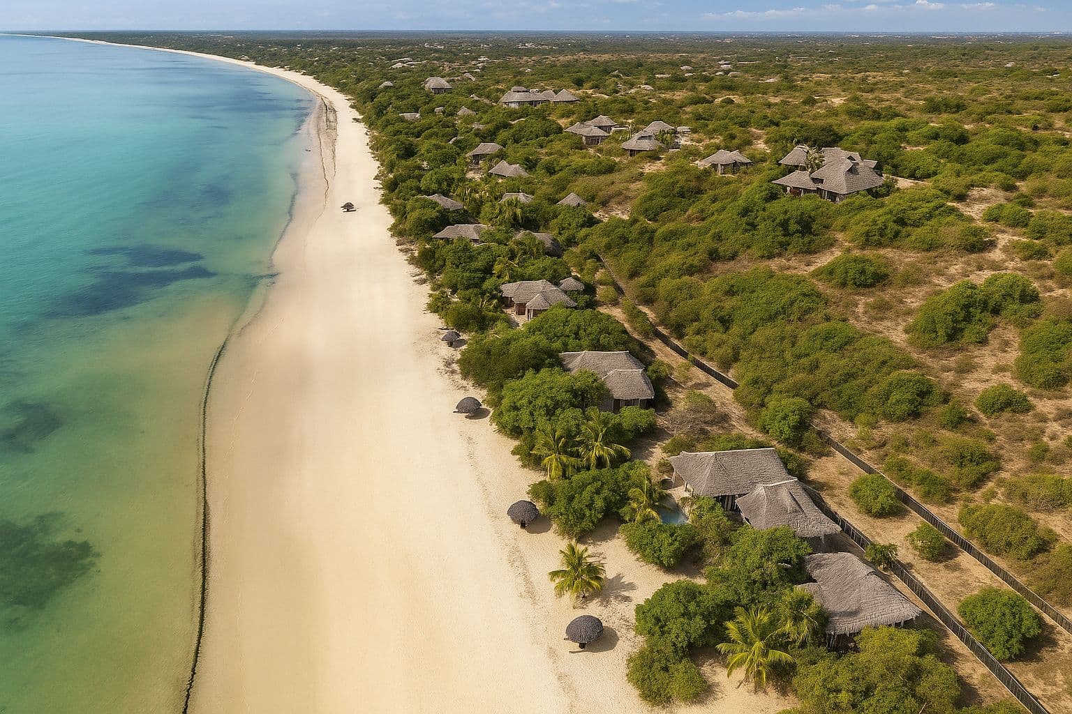 Mozambique Anantara Resort aerial view